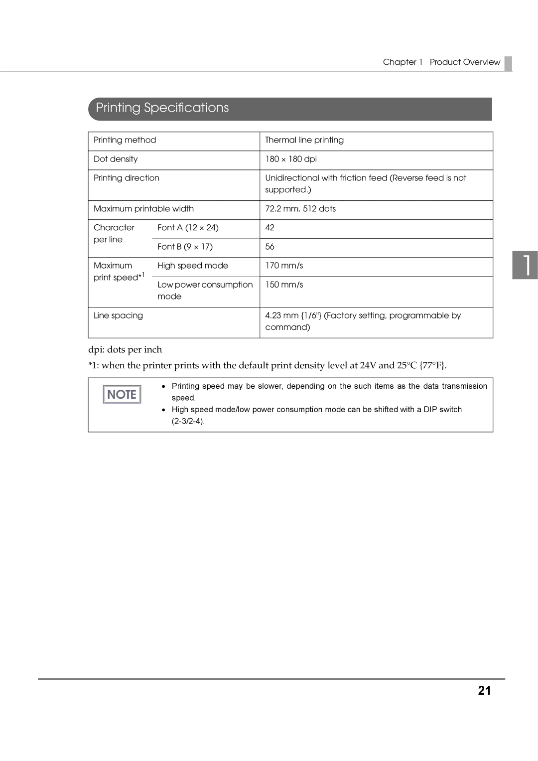 Epson T70 specifications Printing Specifications 