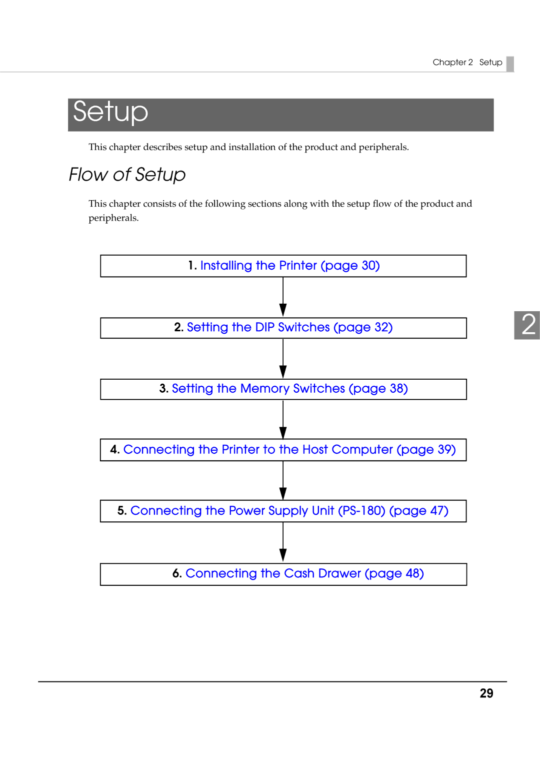 Epson T70 specifications Flow of Setup 