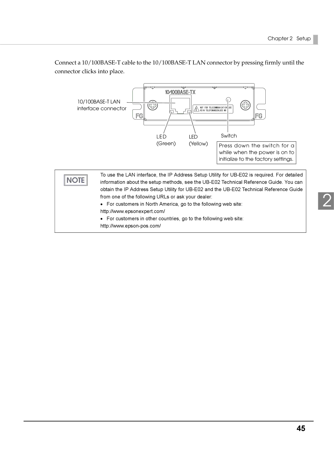 Epson T70 specifications Led 