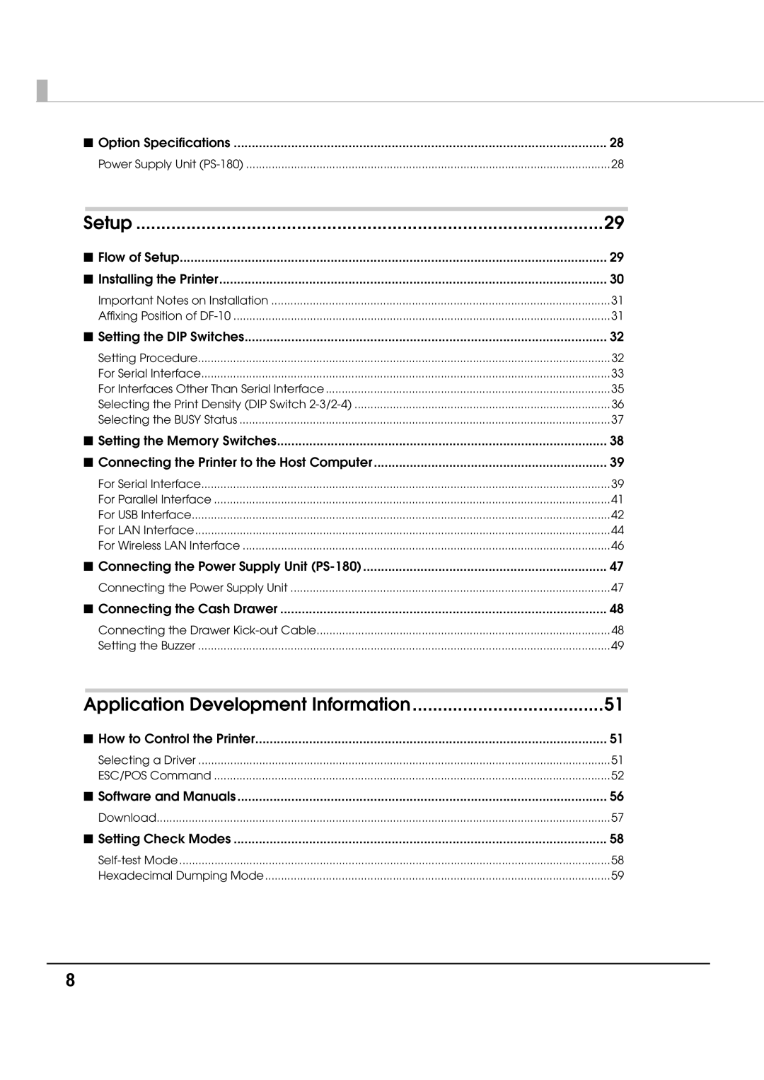 Epson T70 specifications Application Development Information, Connecting the Printer to the Host Computer 