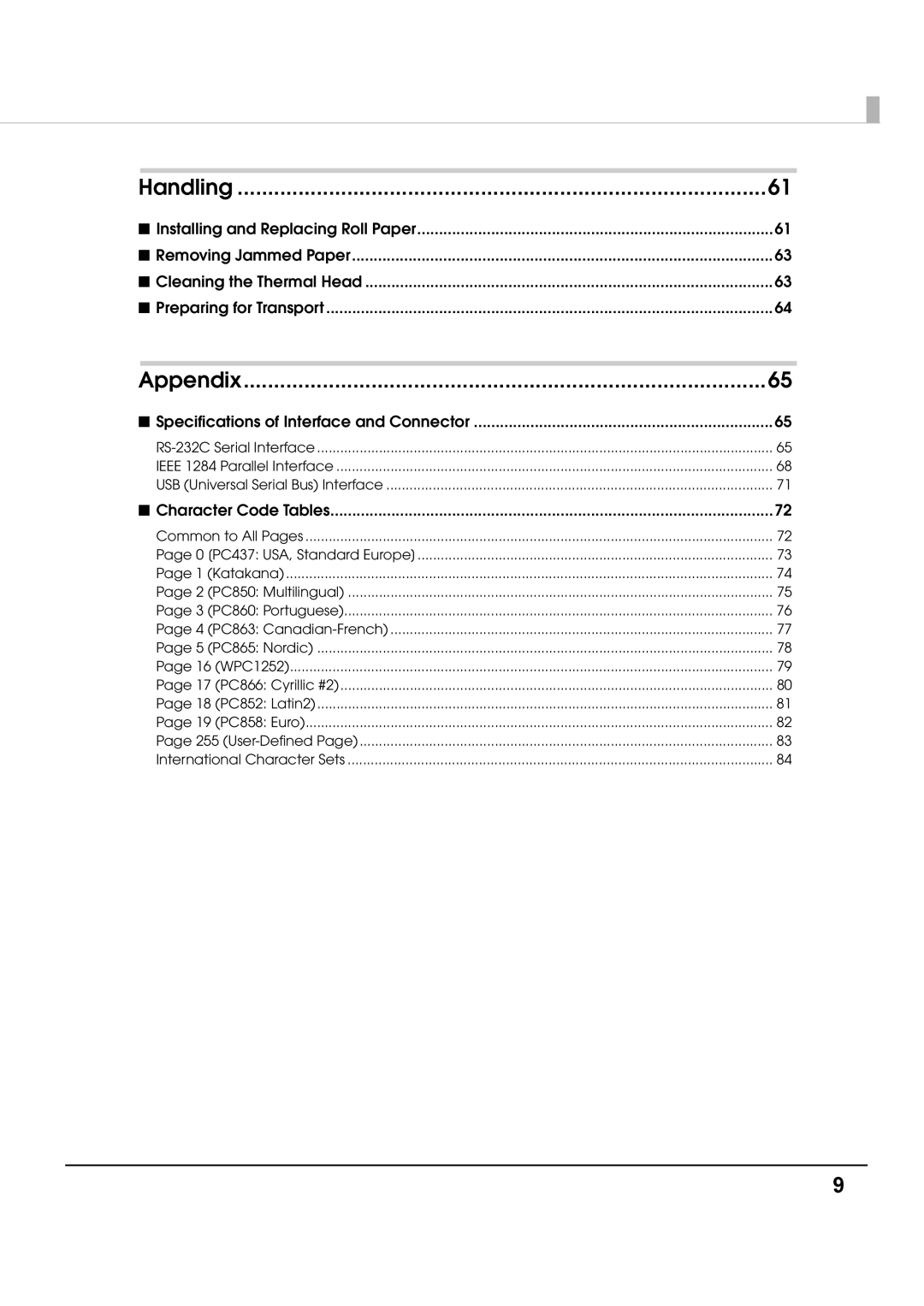 Epson T70 specifications Installing and Replacing Roll Paper, Specifications of Interface and Connector 