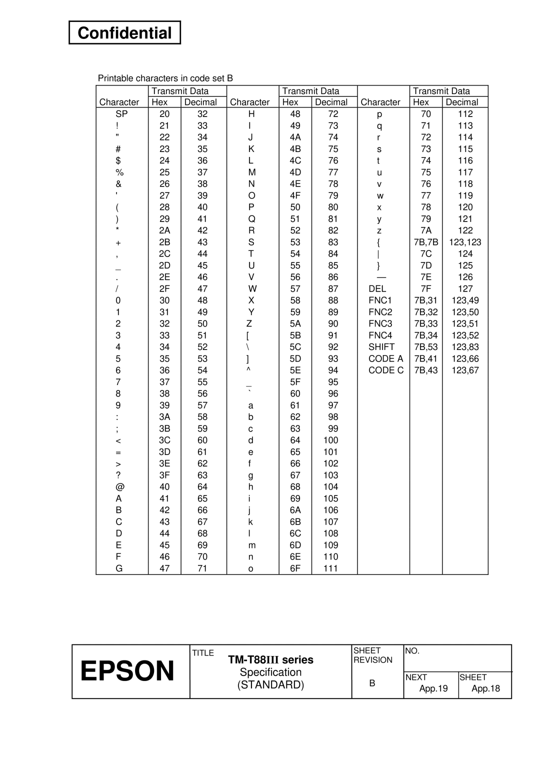 Epson T88III specifications 7B,41 123,66 