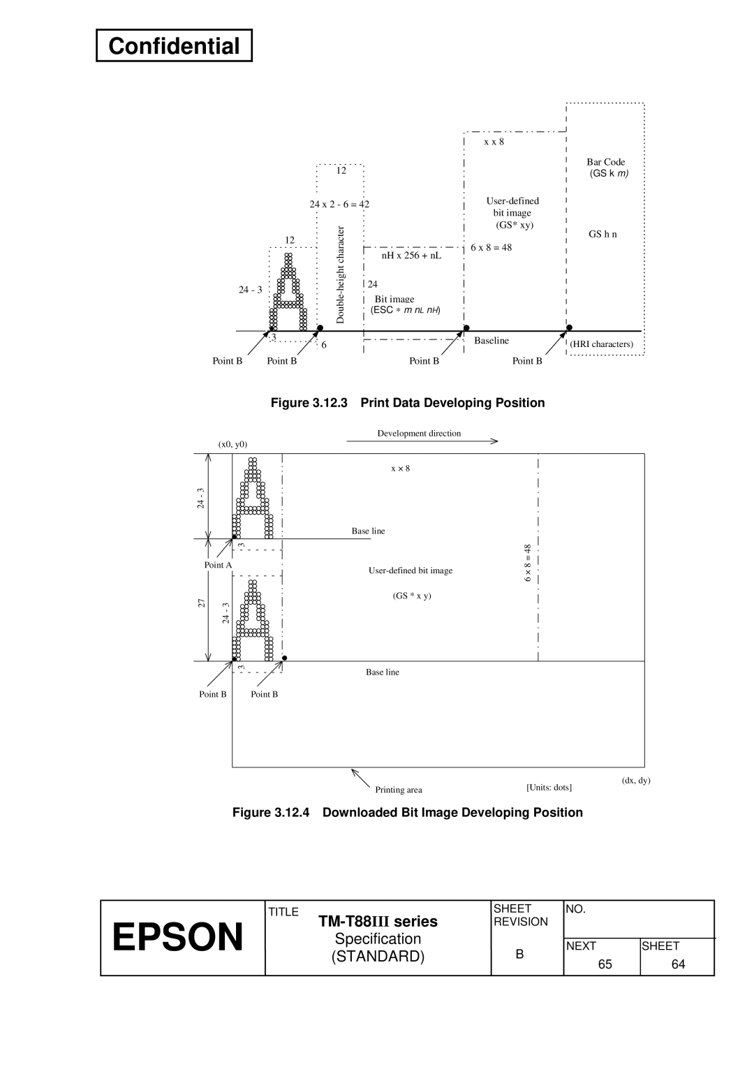 Epson T88III specifications Print Data Developing Position 