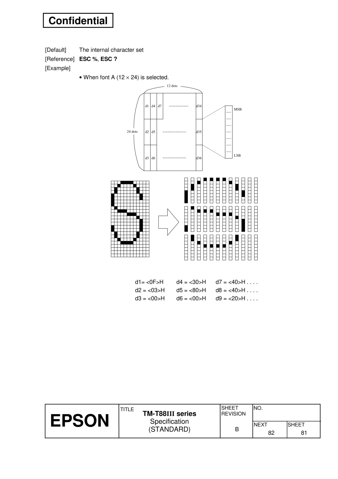 Epson T88III specifications Esc %, Esc ? 