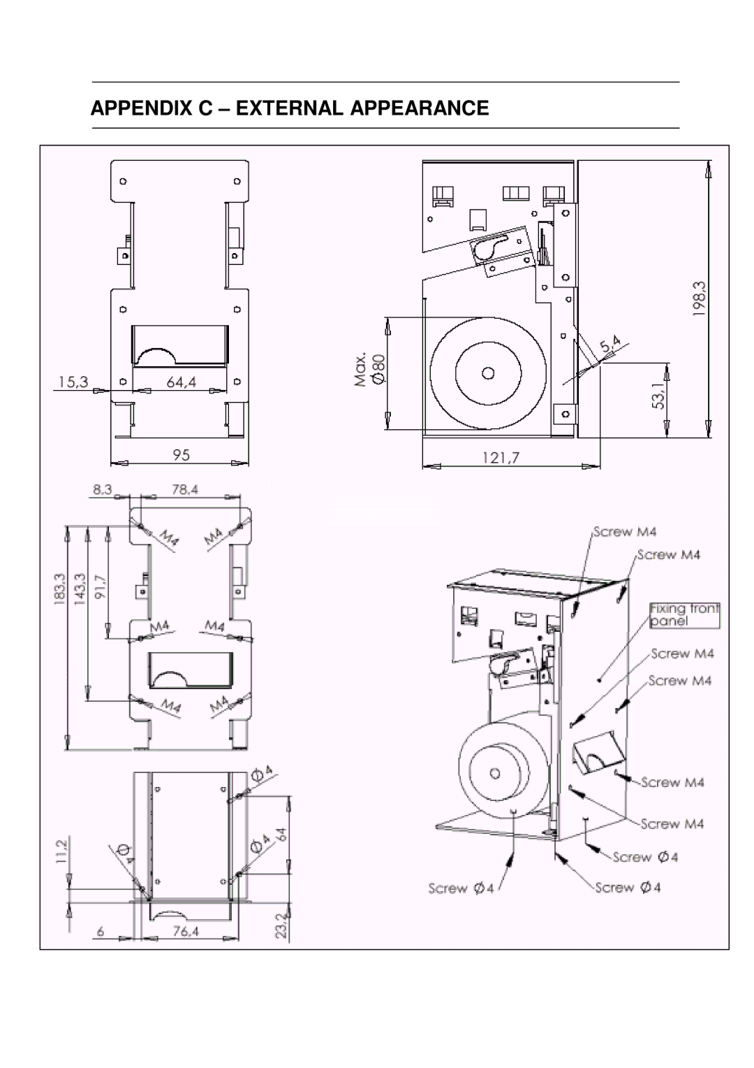 Epson TK14 operation manual Appendix C External Appearance 