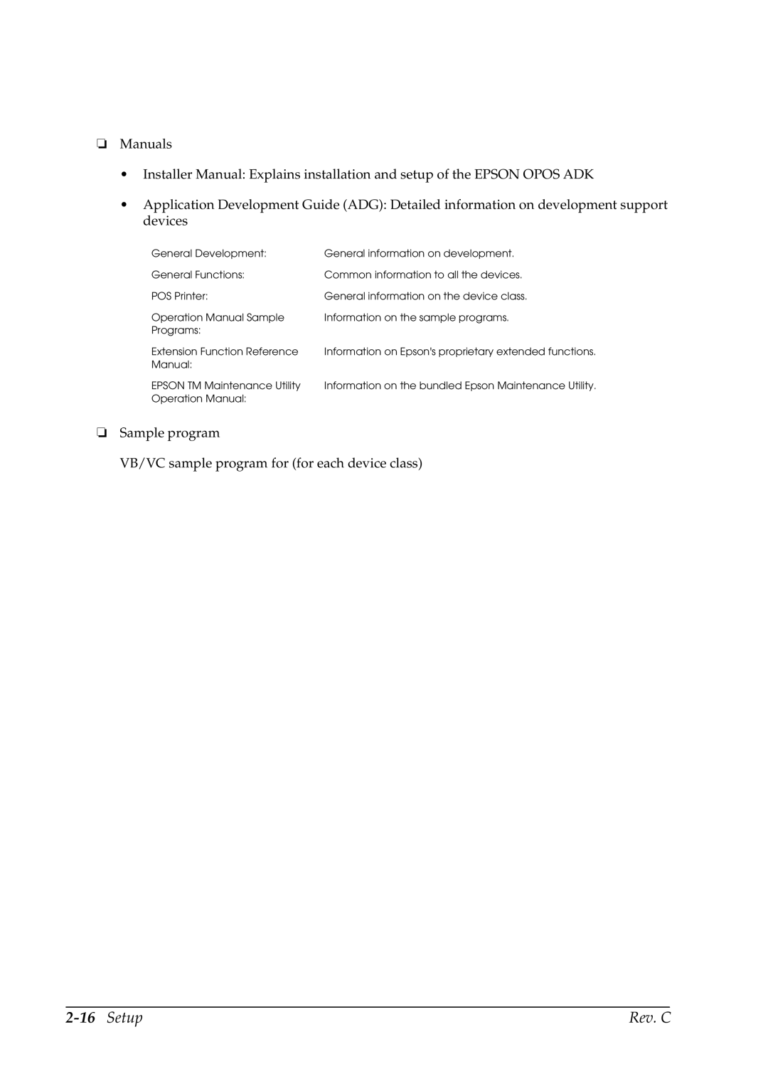 Epson TM-C100 manual Setup Rev. C 