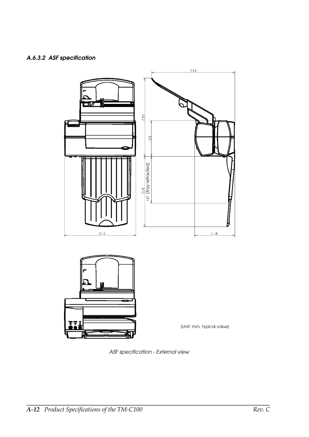 Epson TM-C100 manual ASF specification 