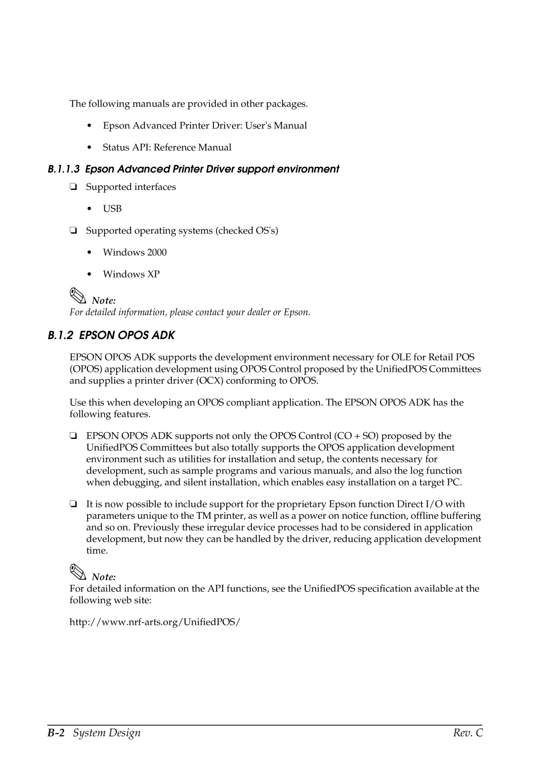 Epson TM-C100 manual 2System Design Rev. C, Epson Advanced Printer Driver support environment 