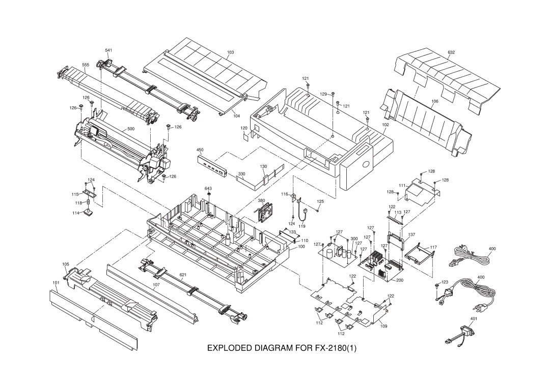 Epson TM-FX2180 manual Exploded Diagram for FX-21801 