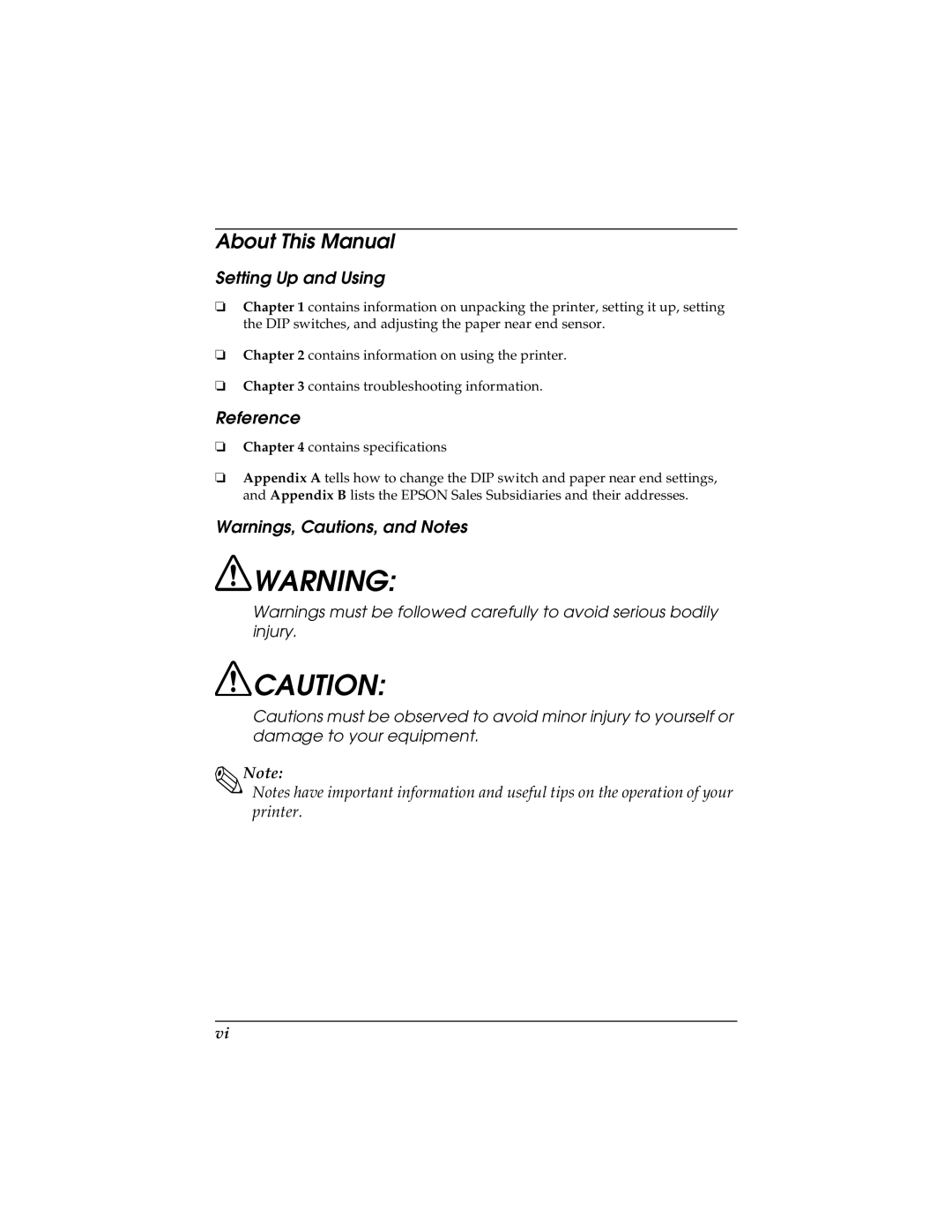 Epson TM-H5000/H5000P manual About This Manual, Setting Up and Using, Reference 