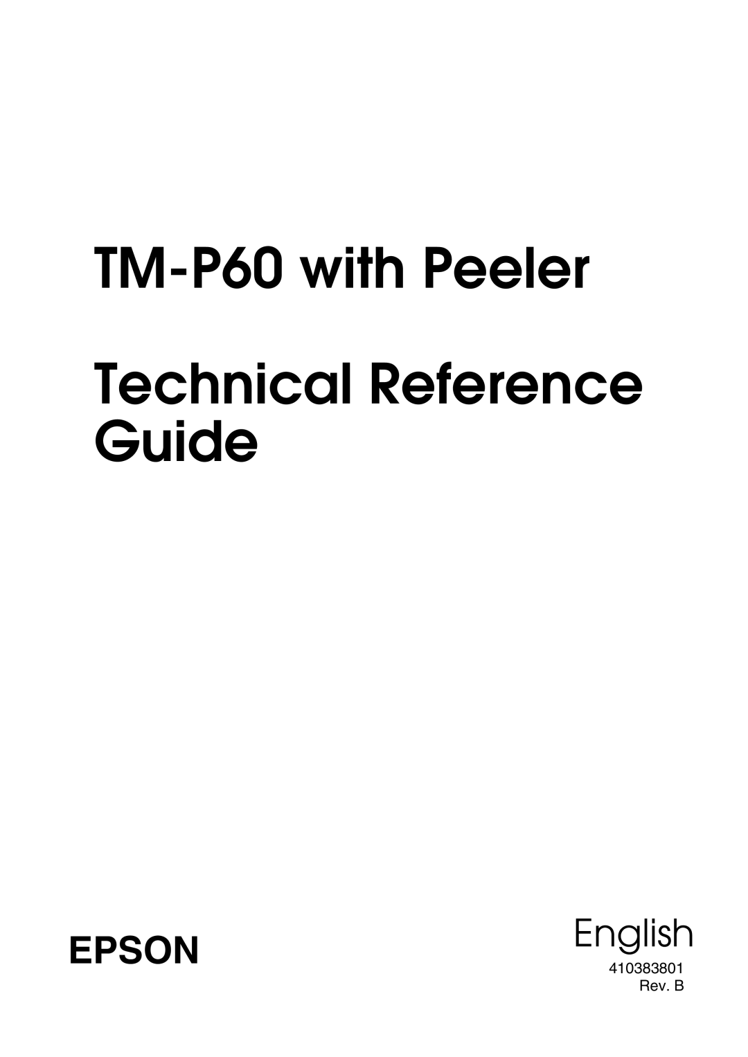 Epson manual TM-P60 with Peeler Technical Reference Guide 