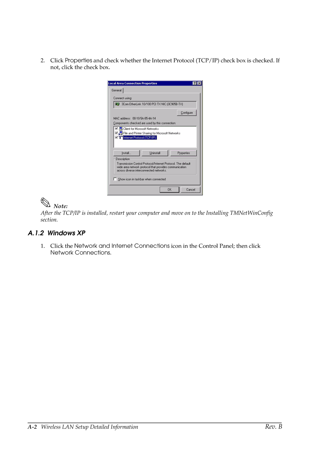 Epson TM-P60 manual Windows XP 