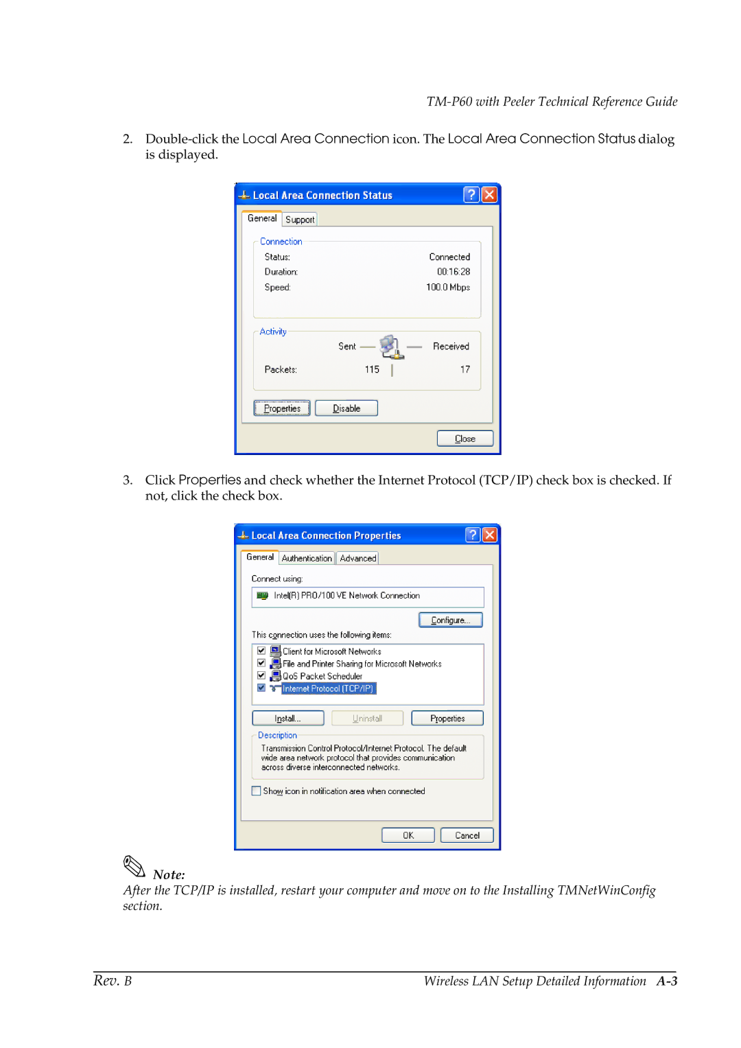 Epson TM-P60 manual Wireless LAN Setup Detailed Information A-3 