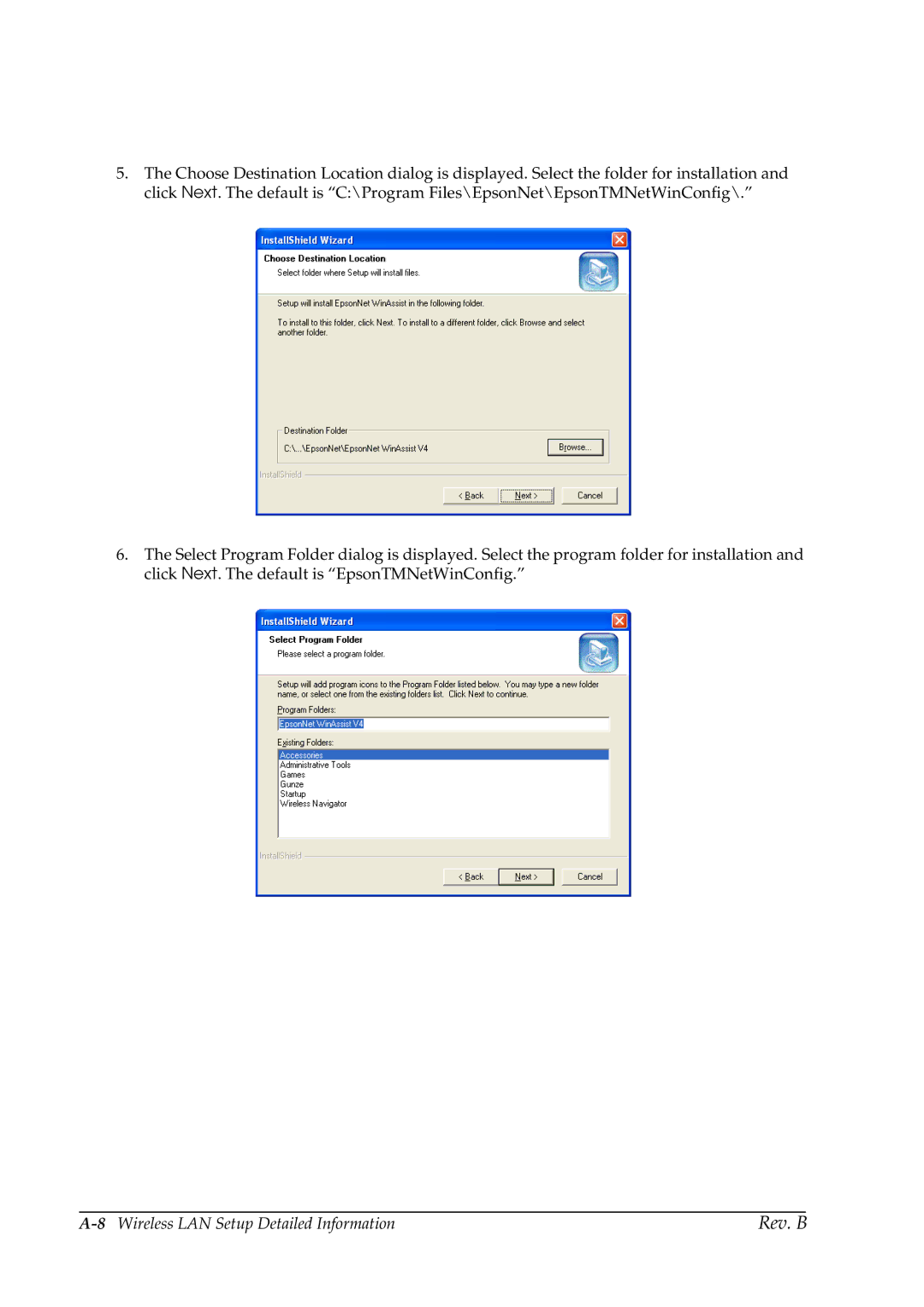 Epson TM-P60 manual 8Wireless LAN Setup Detailed Information 