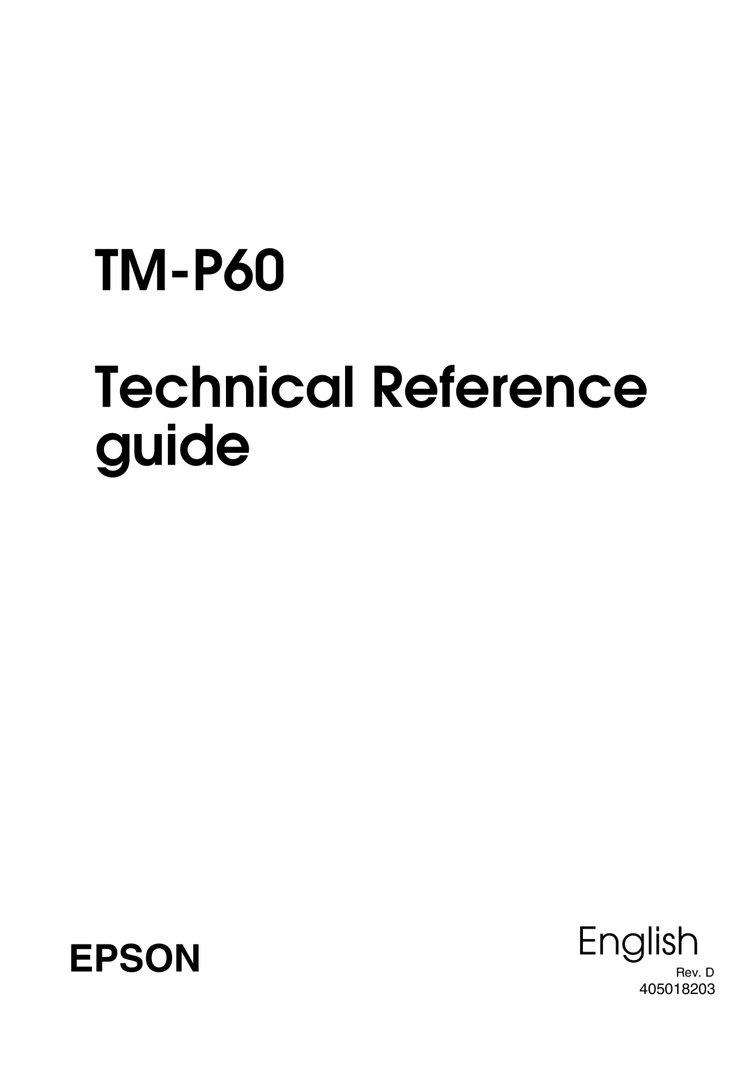 Epson manual TM-P60 Technical Reference guide 