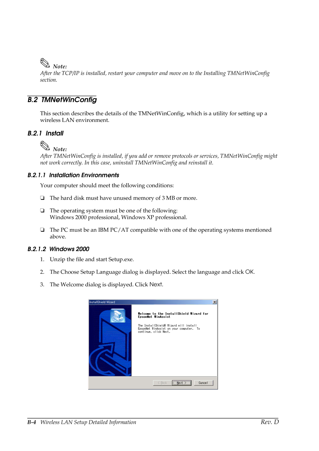 Epson TM-P60 manual TMNetWinConfig, Installation Environments, Windows 