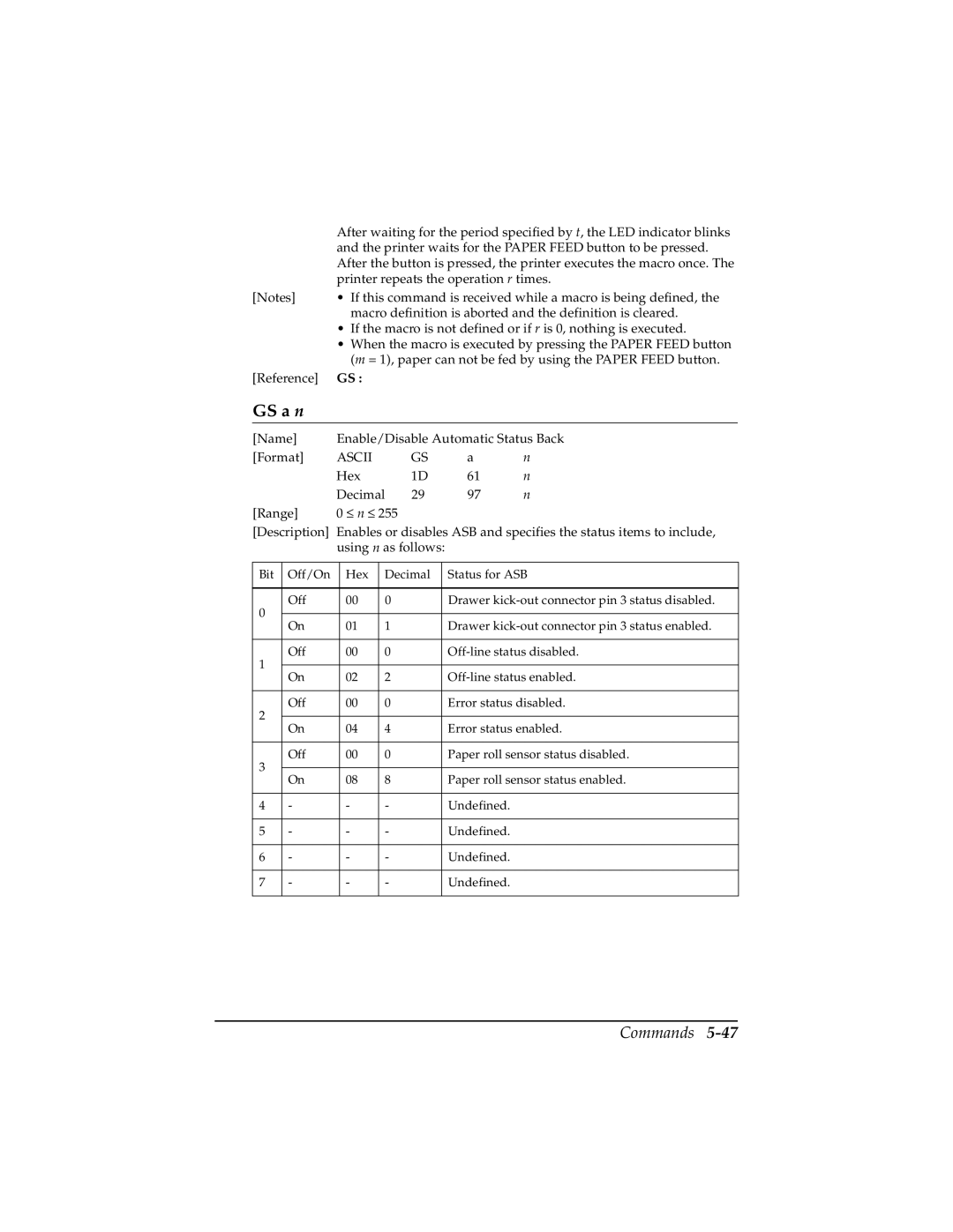 Epson TM-T85P manual GS a n 