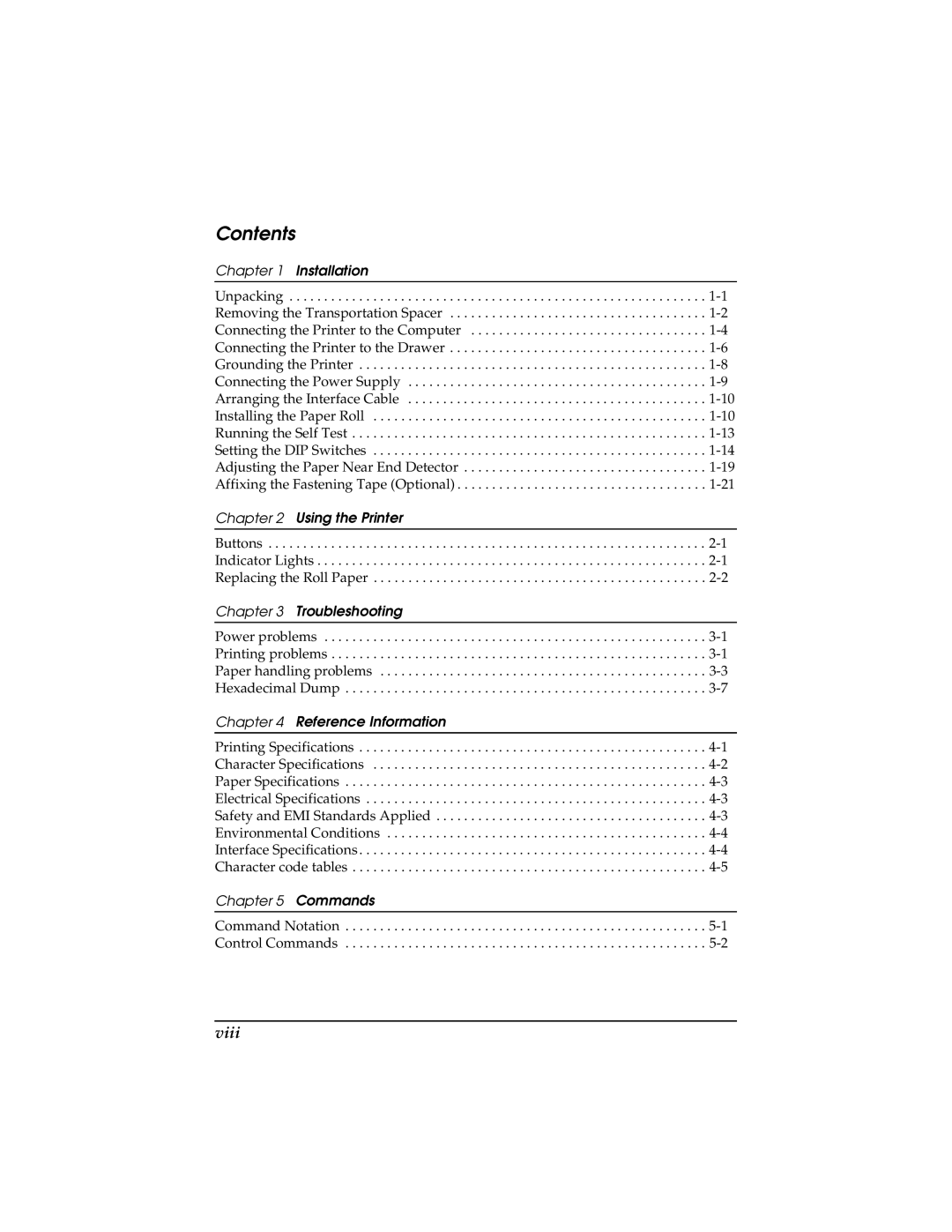 Epson TM-T85P manual Contents 