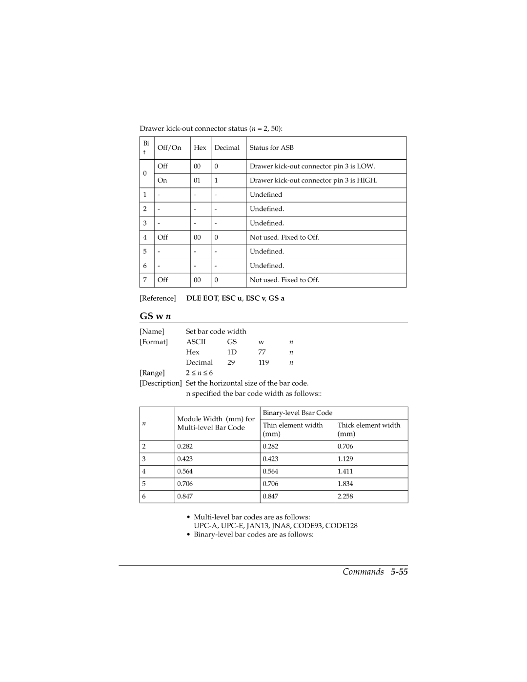 Epson TM-T85P manual GS w n 