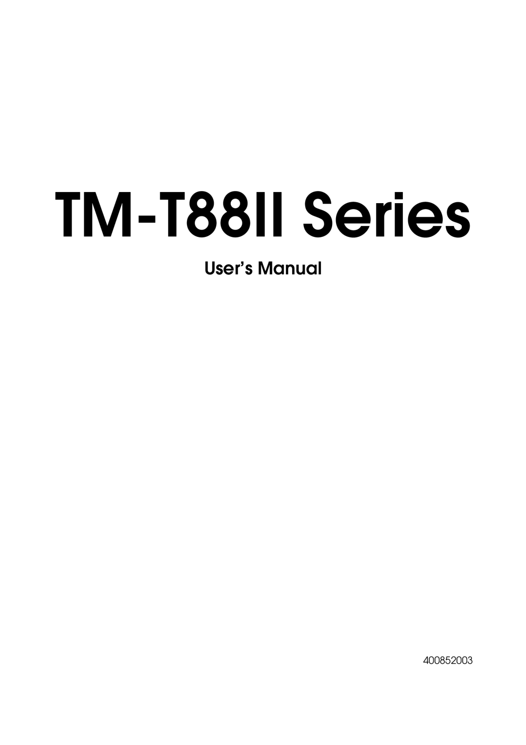 Epson user manual TM-T88II Series 