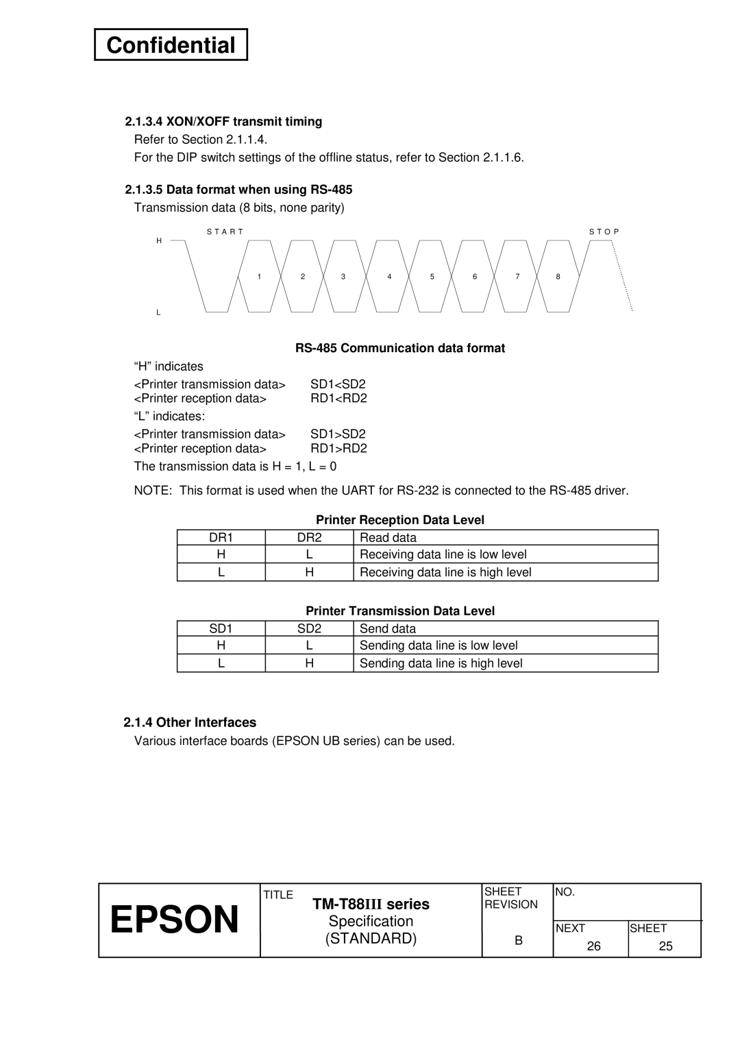 Epson TM-T88III Series specifications Other Interfaces 