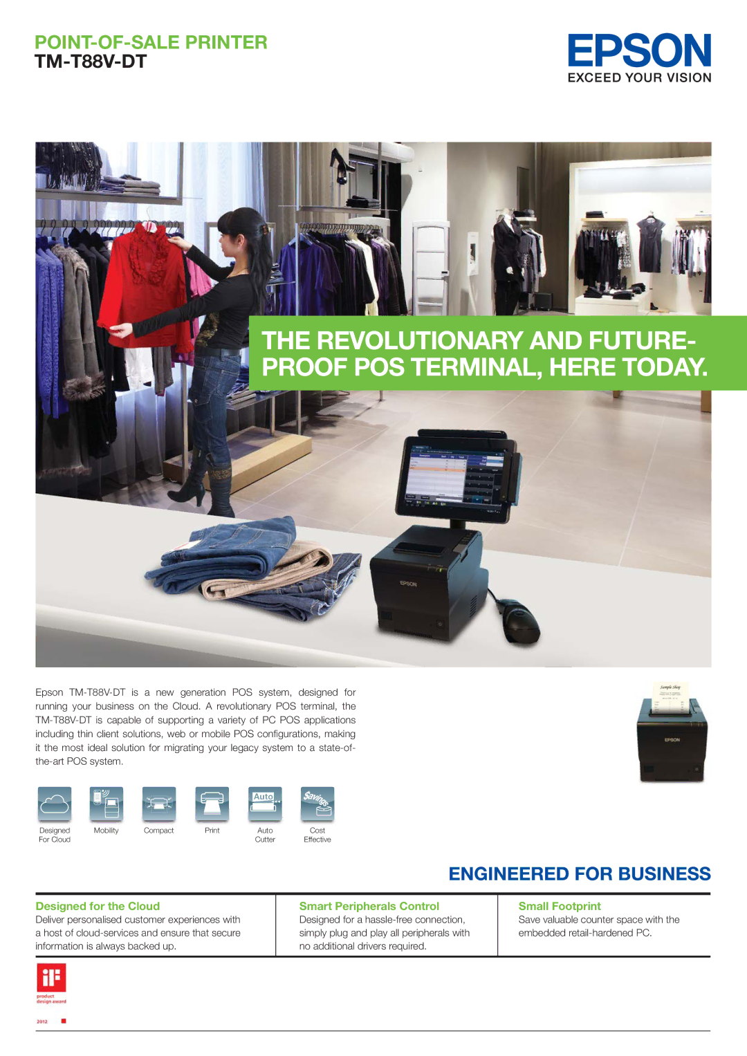 Epson TM-T88V-DT manual Revolutionary and Future Proof POS TERMINAL, Here Today 