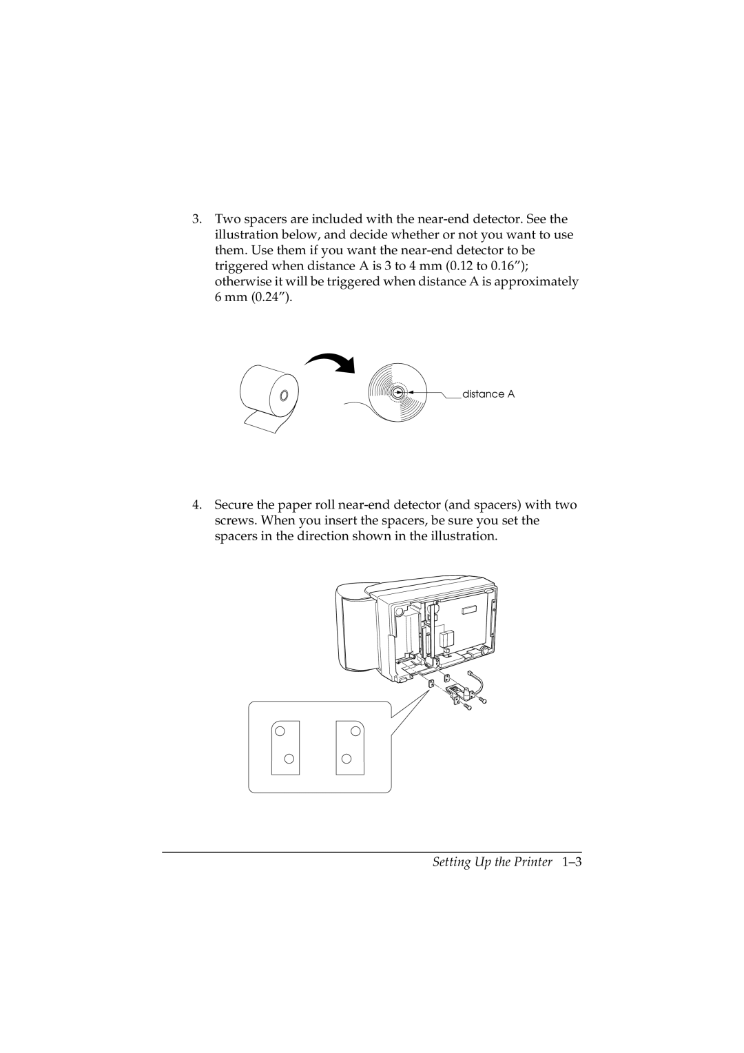 Epson TM-U200 manual Distance a 