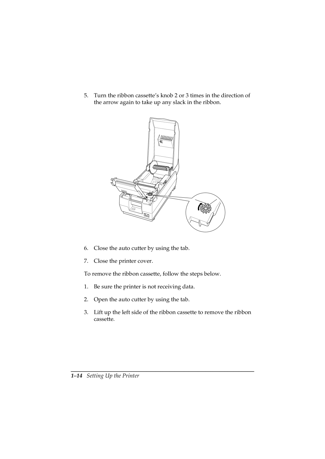 Epson TM-U200 manual 14Setting Up the Printer 