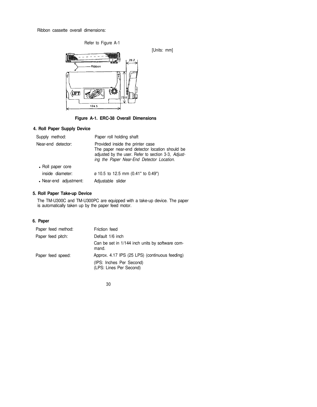 Epson TM-U300PD, TM-U300C, TM-U300D, TM-U300PC manual Roll Paper Supply Device, Roll Paper Take-up Device 