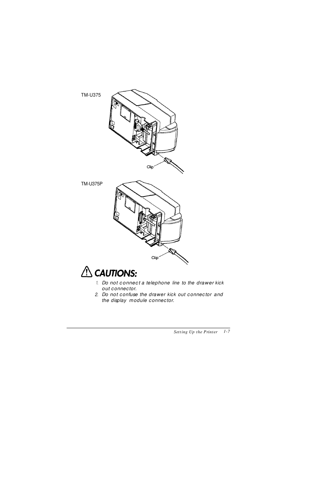 Epson user manual TM-U375 TM-U375P 