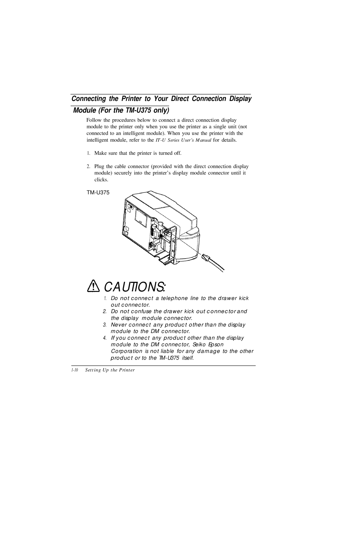 Epson TM-U375 user manual 