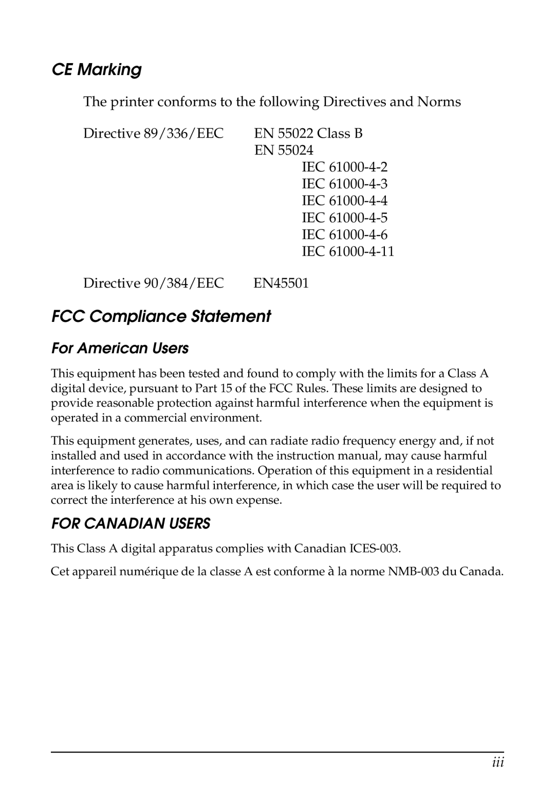 Epson TM-U375 user manual CE Marking 