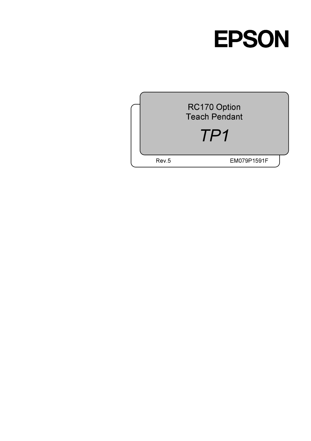 Epson TP1 manual RC170 Option Teach Pendant 