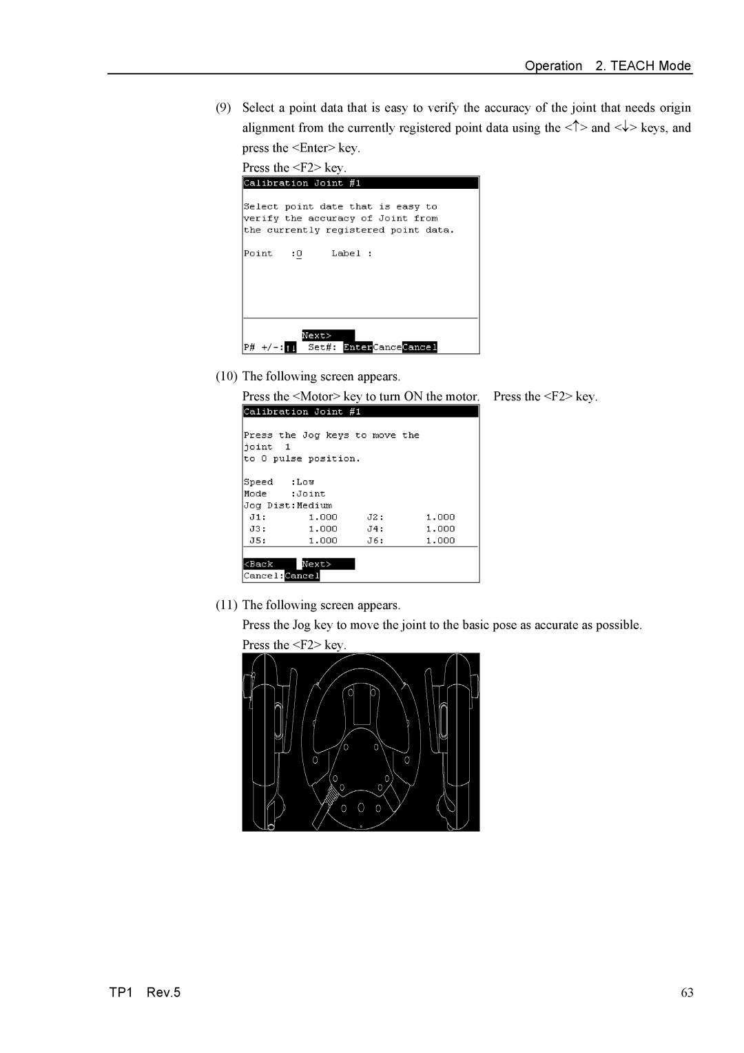 Epson TP1 manual Operation 2. Teach Mode 