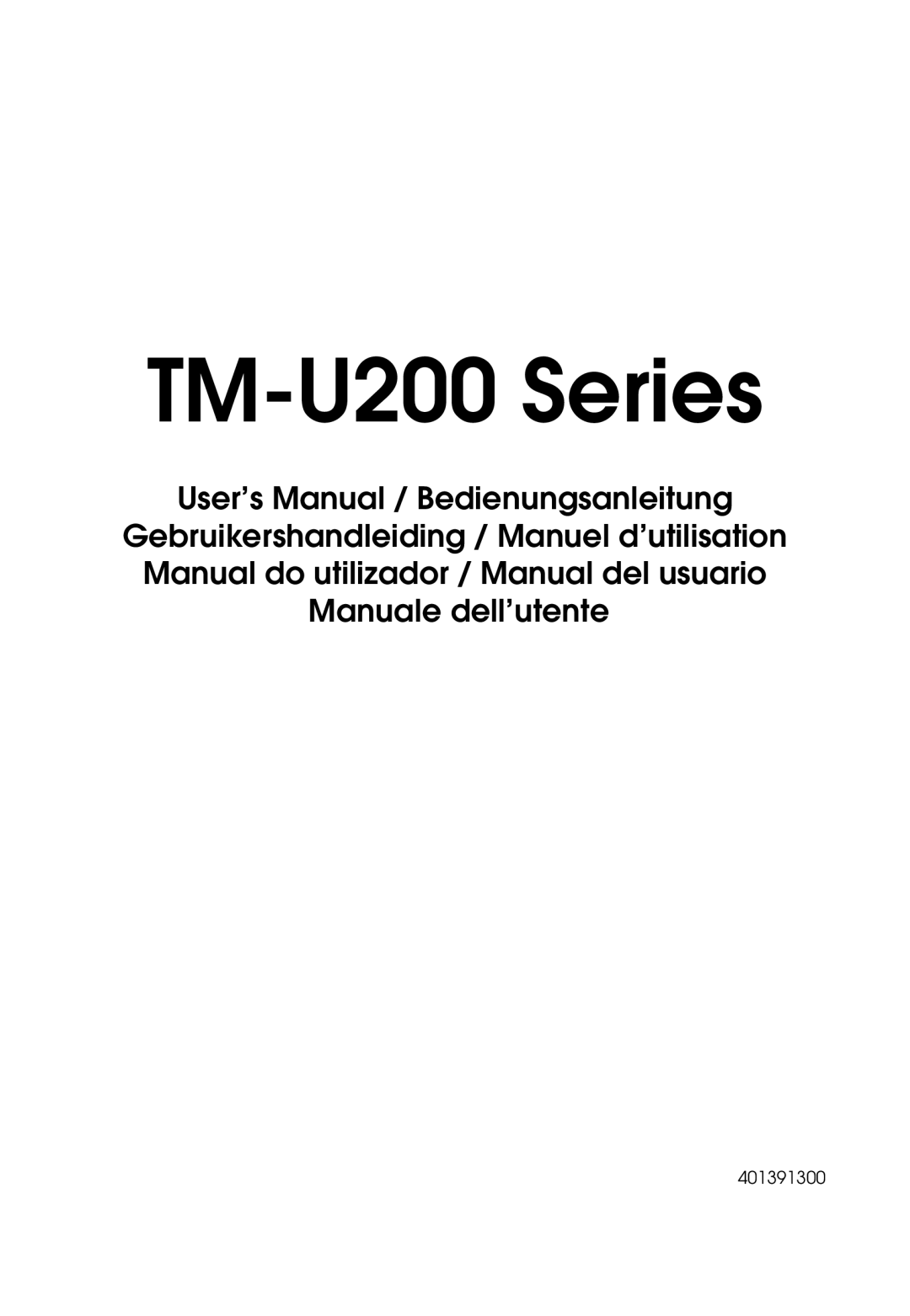 Epson user manual TM-U200 Series User’s Manual 