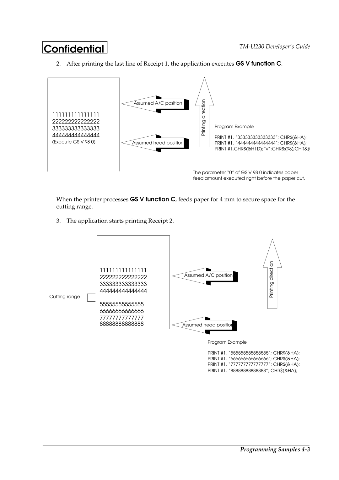 Epson U230 manual Printing direction 