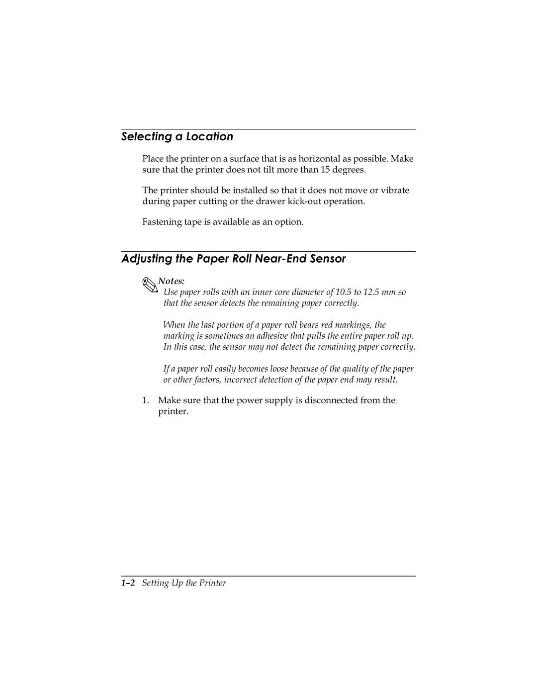 Epson U325D, U325PD user manual 6HOHFWLQJD/RFDWLRQ, $GMXVWLQJWKH3DSHU5ROO1HDUQG6HQVRU, Dvwhqlqjwdshlvdydlodeohdvdqrswlrq 