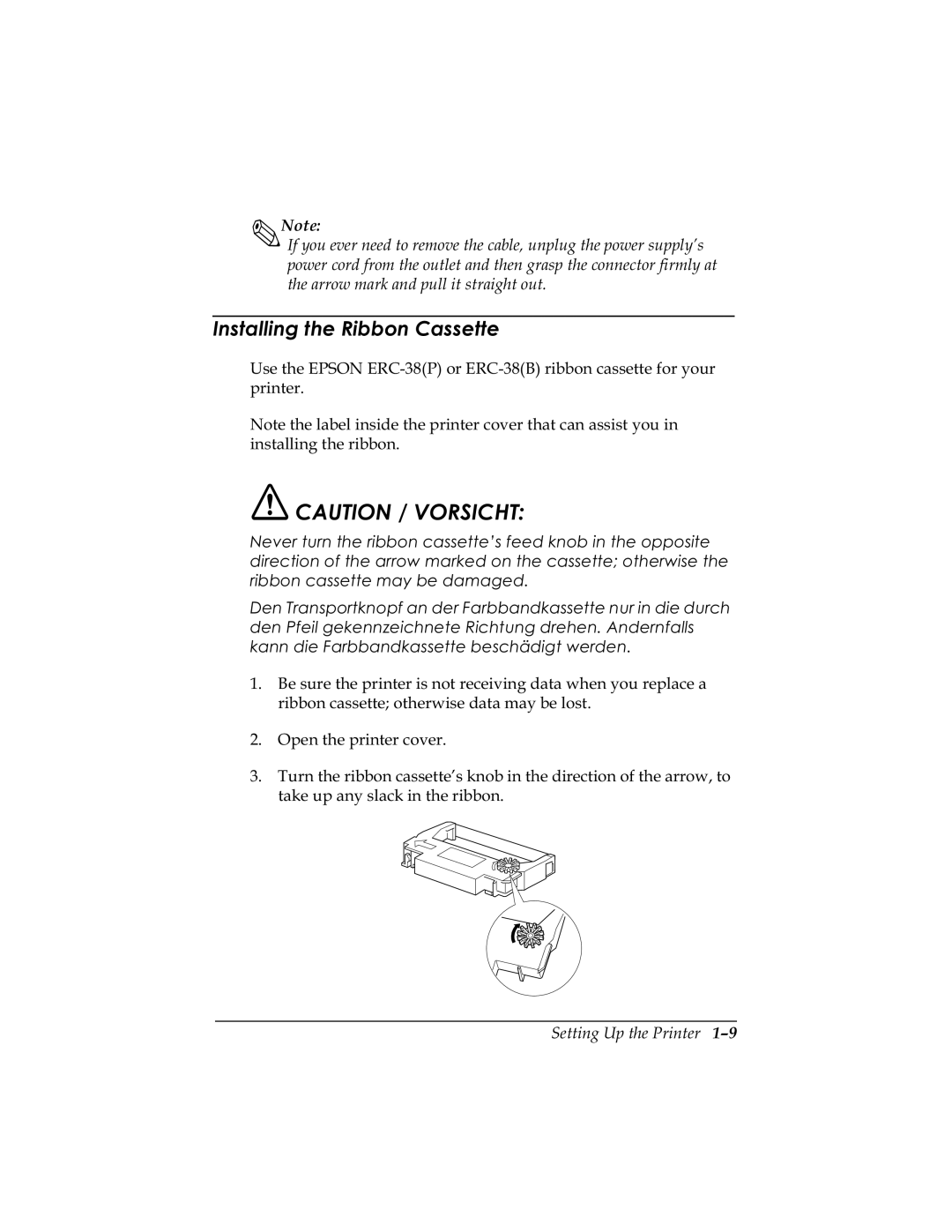 Epson U325PD, U325D user manual QVWDOOLQJWKH5LEERQ&DVVHWWH, Lqvwdoolqjwkhuleerq, 2SHQWKHSULQWHUFRYHU 