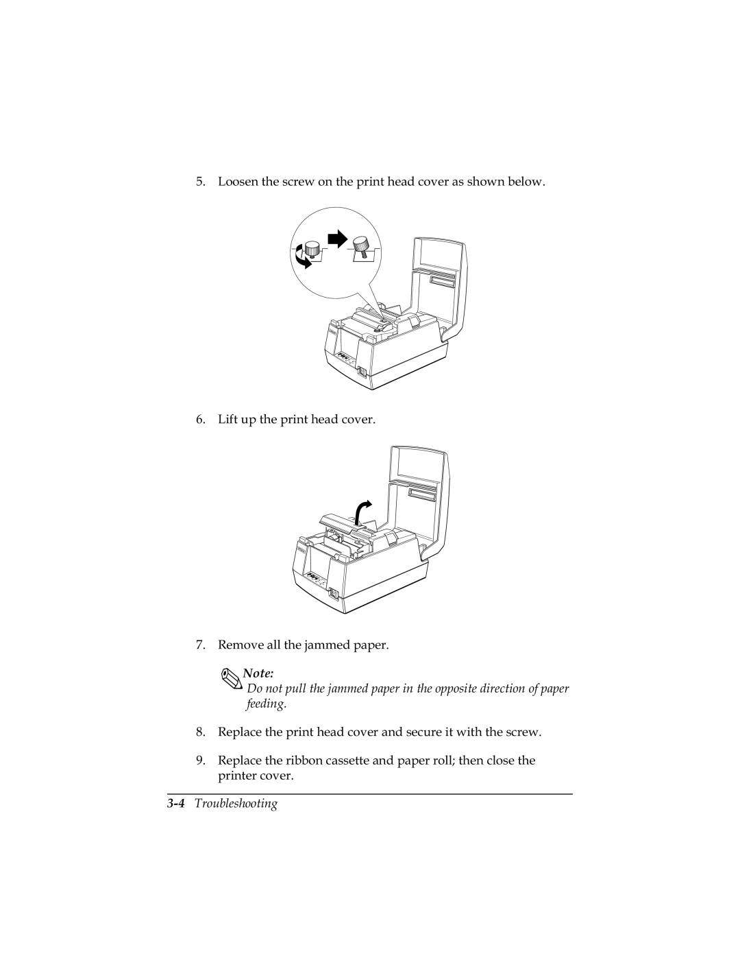 Epson U325D, U325PD user manual Liwxswkhsulqwkhdgfryhu 5HPRYHDOOWKHMDPPHGSDSHU, Ihhglqj, Sulqwhufryhu 7URXEOHVKRRWLQJ 