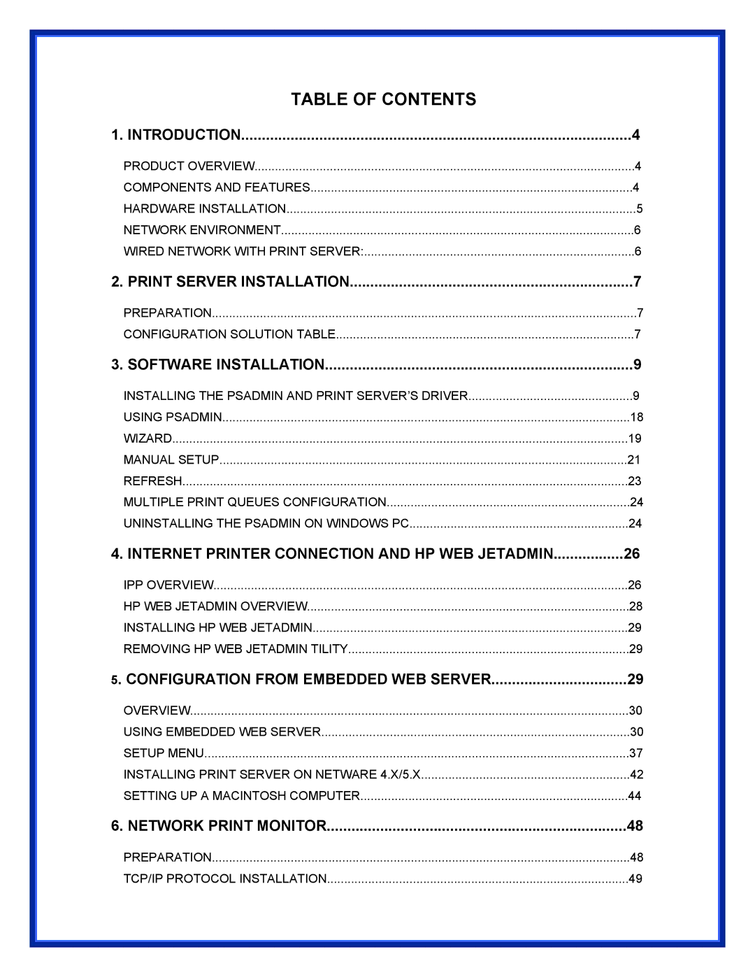 Epson (USB 2.0) user manual Table of Contents 