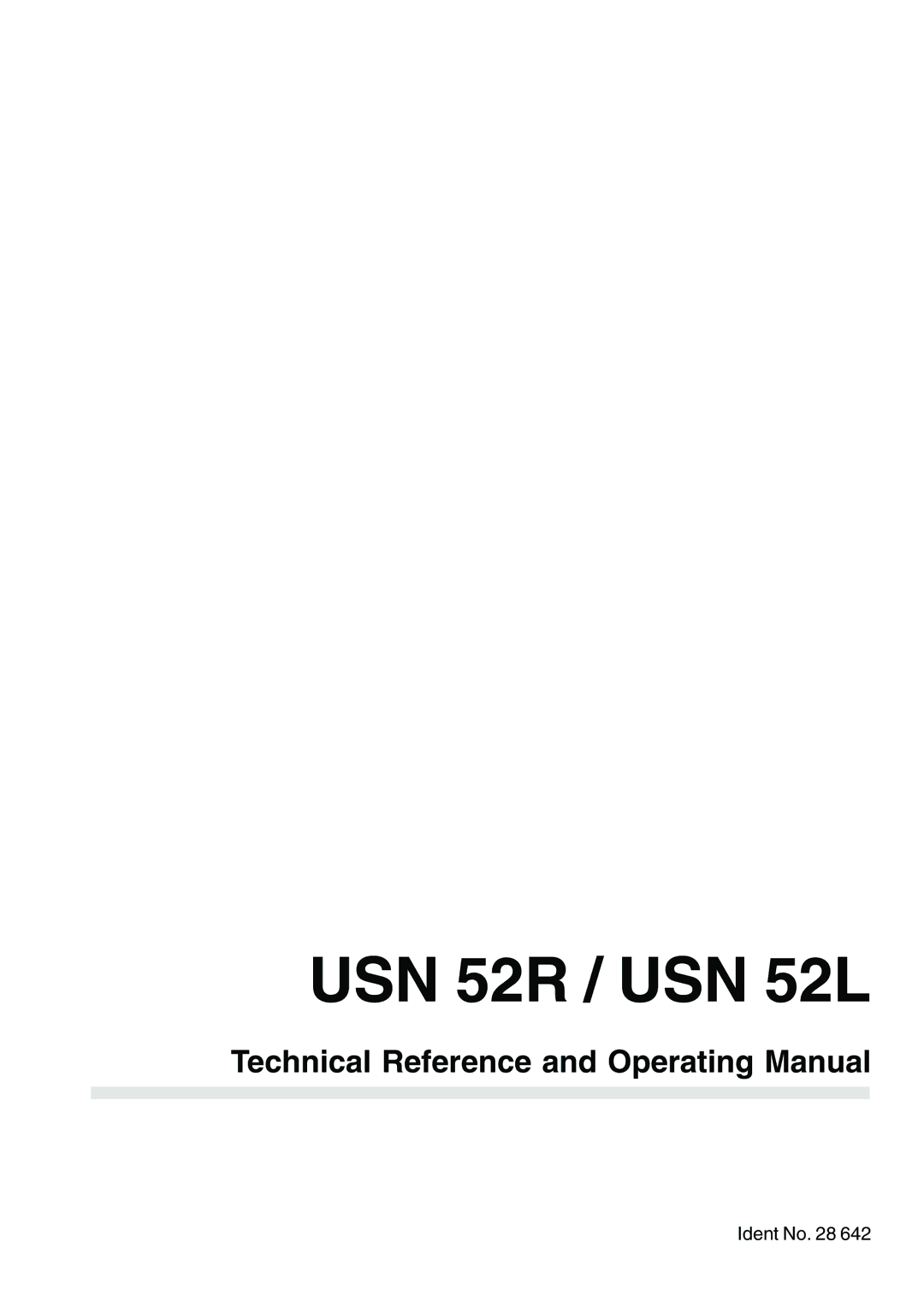 Epson manual USN 52R / USN 52L, Technical Reference and Operating Manual 