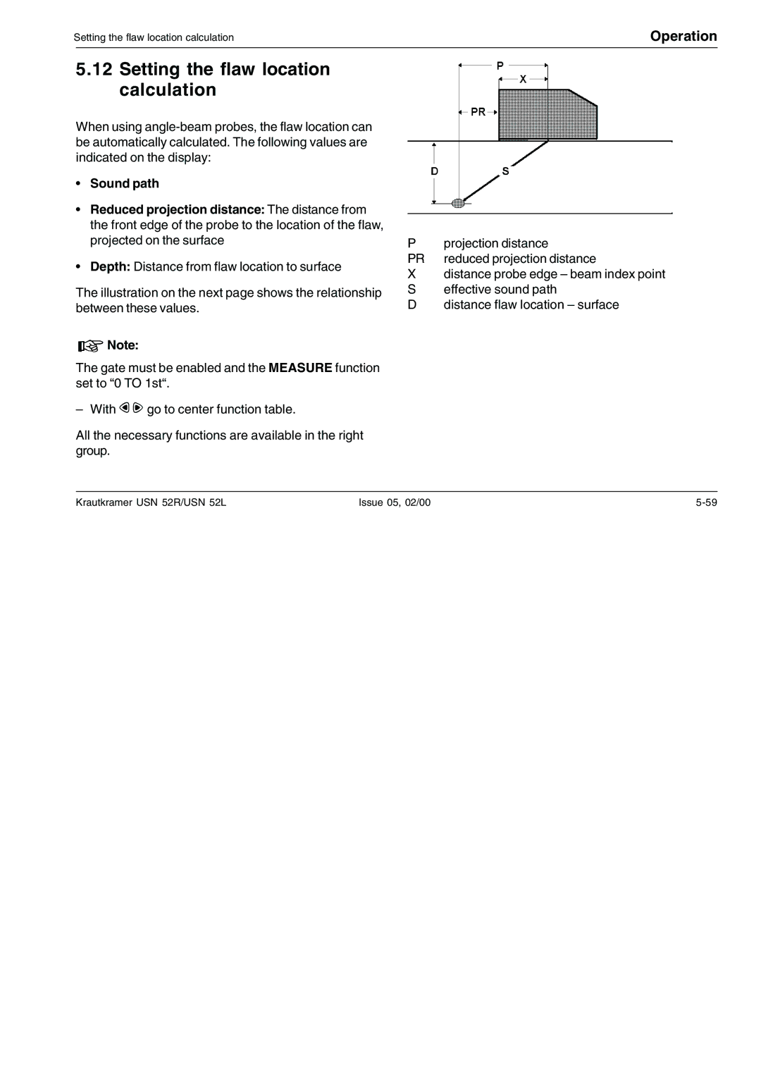 Epson USN 52L, USN 52R manual Setting the flaw location calculation 