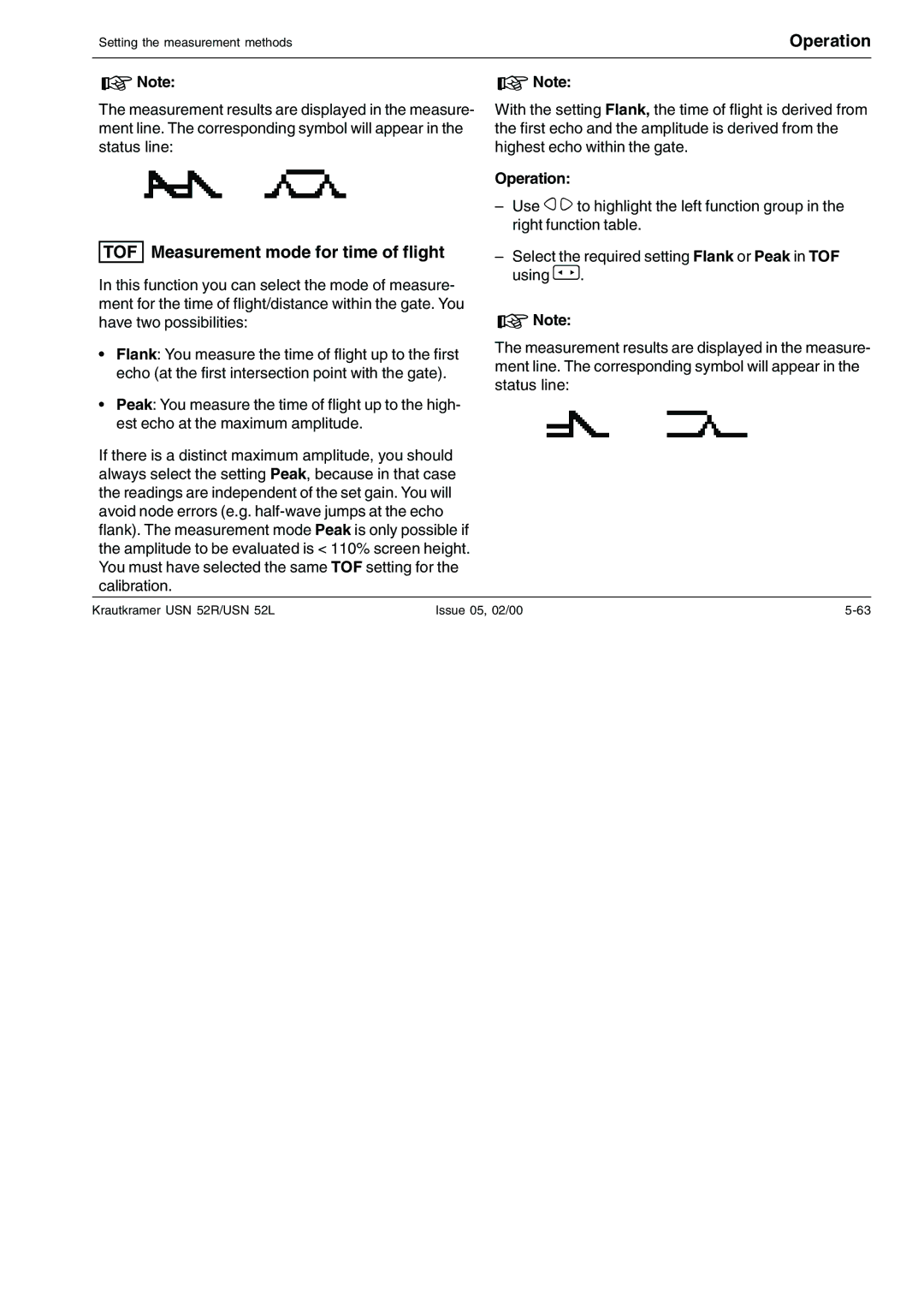 Epson USN 52L, USN 52R manual TOF Measurement mode for time of flight 