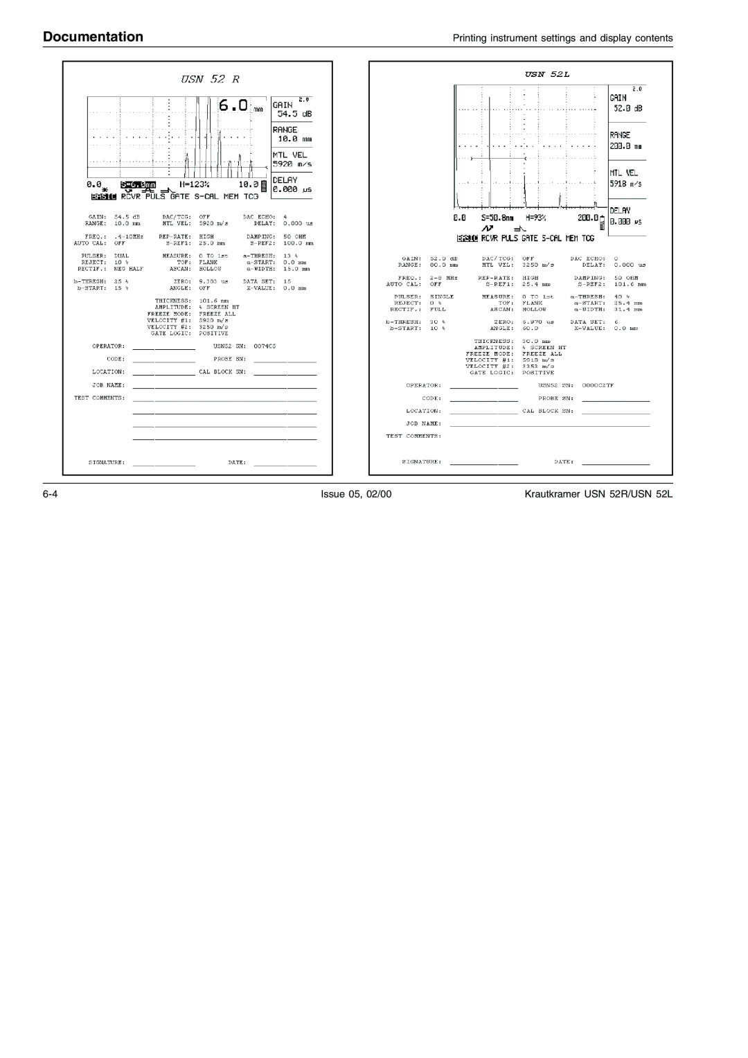 Epson USN 52R, USN 52L manual Documentation 