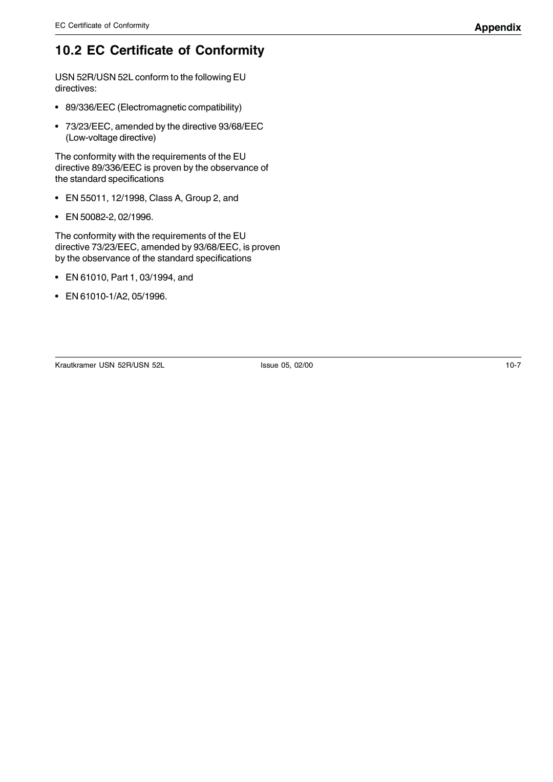 Epson USN 52L, USN 52R manual EC Certificate of Conformity 