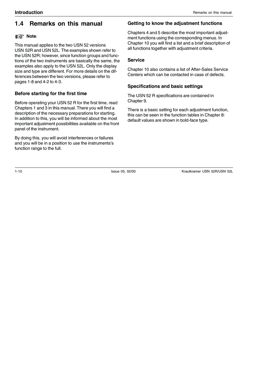 Epson USN 52R Remarks on this manual, Before starting for the first time, Getting to know the adjustment functions 