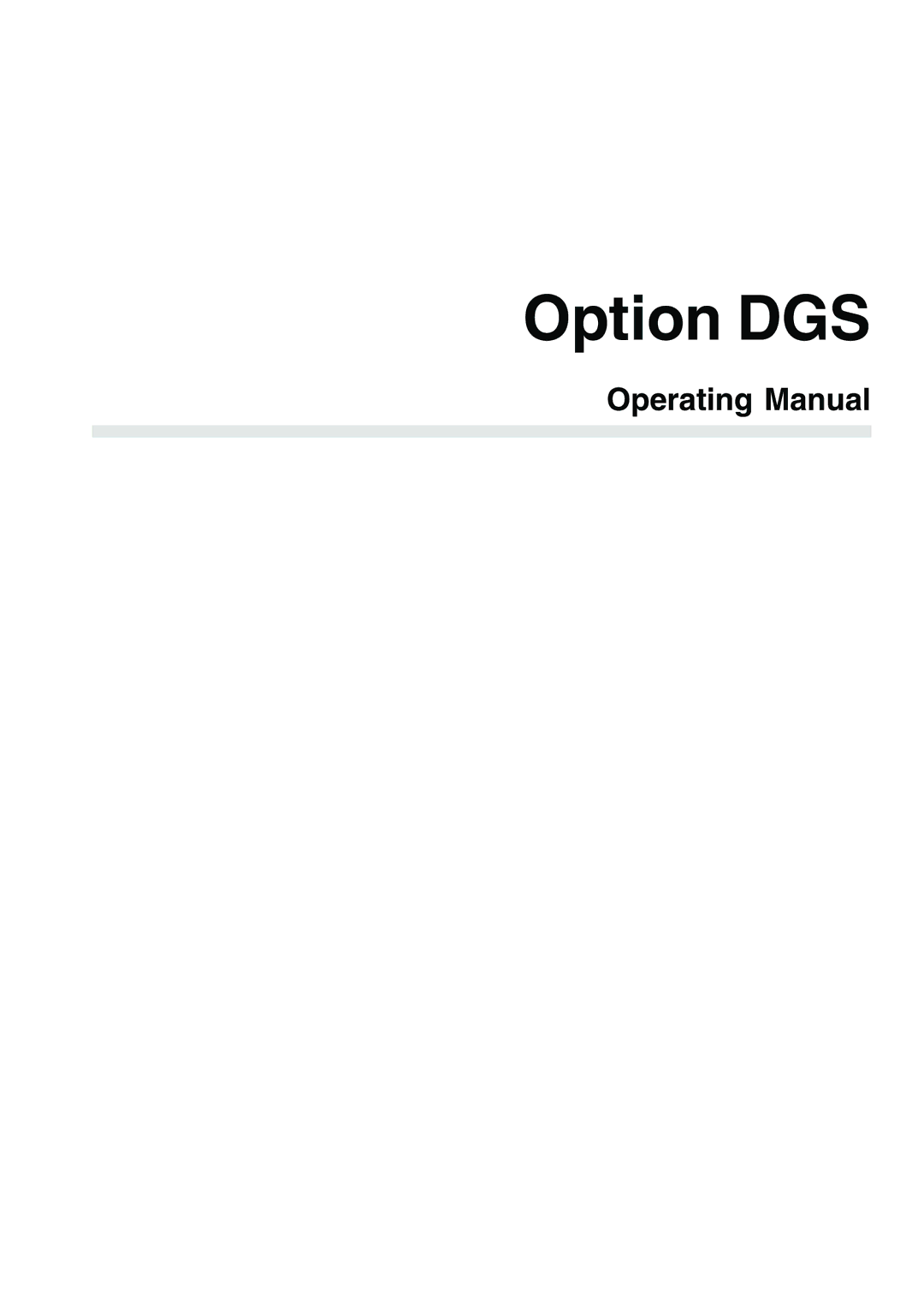 Epson USN 52L, USN 52R manual Option DGS, Operating Manual 