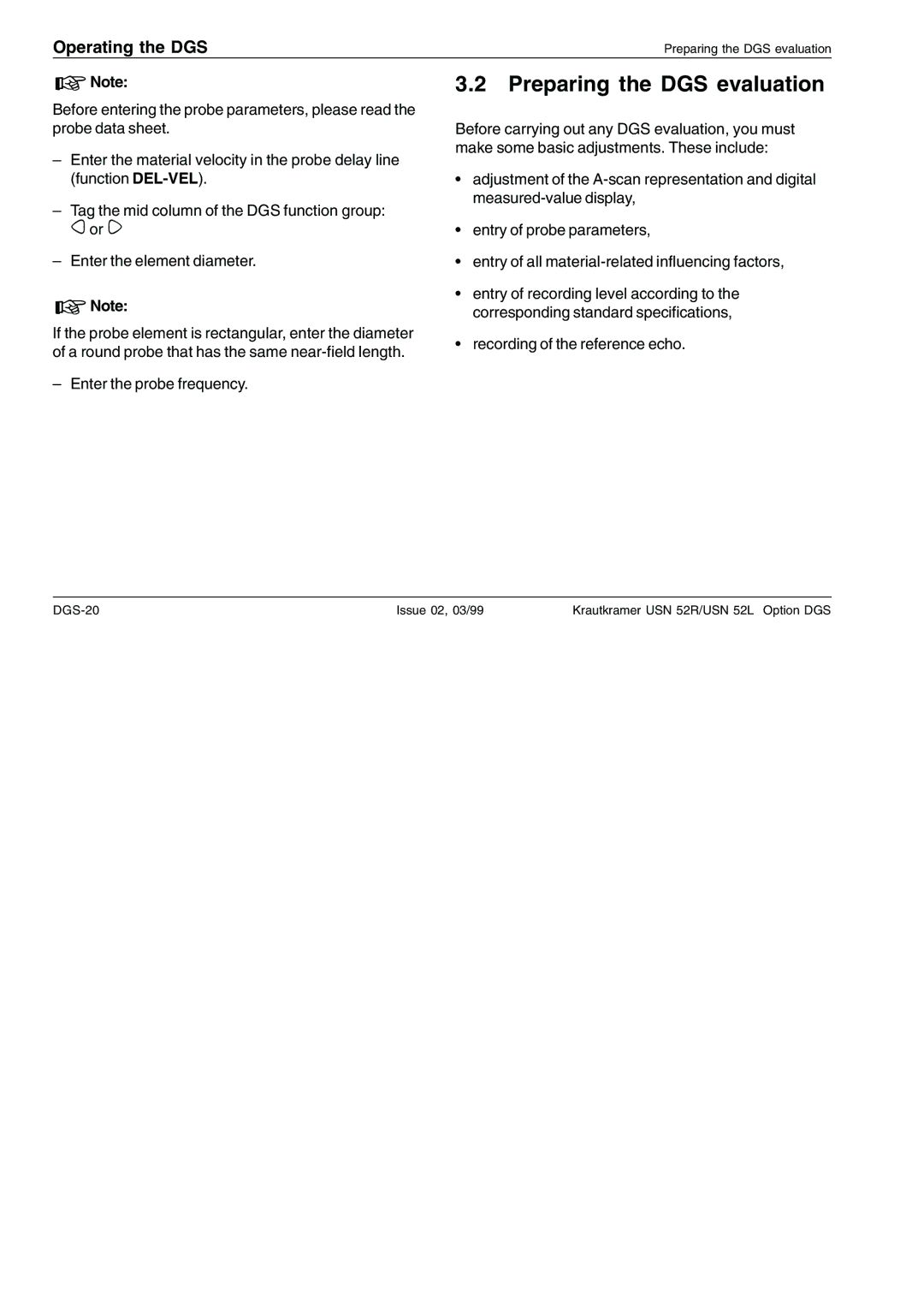 Epson USN 52R, USN 52L manual Preparing the DGS evaluation 