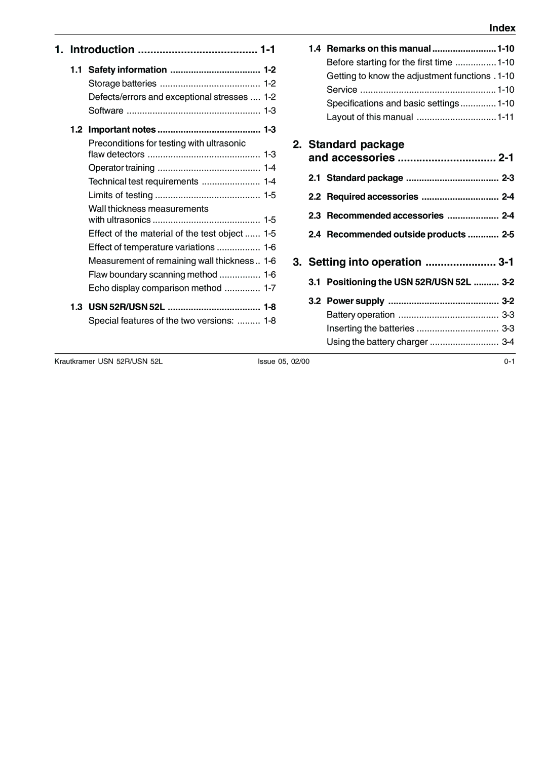 Epson USN 52L, USN 52R manual Introduction, Index 