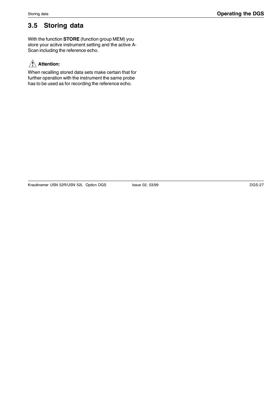 Epson USN 52L, USN 52R manual Storing data 